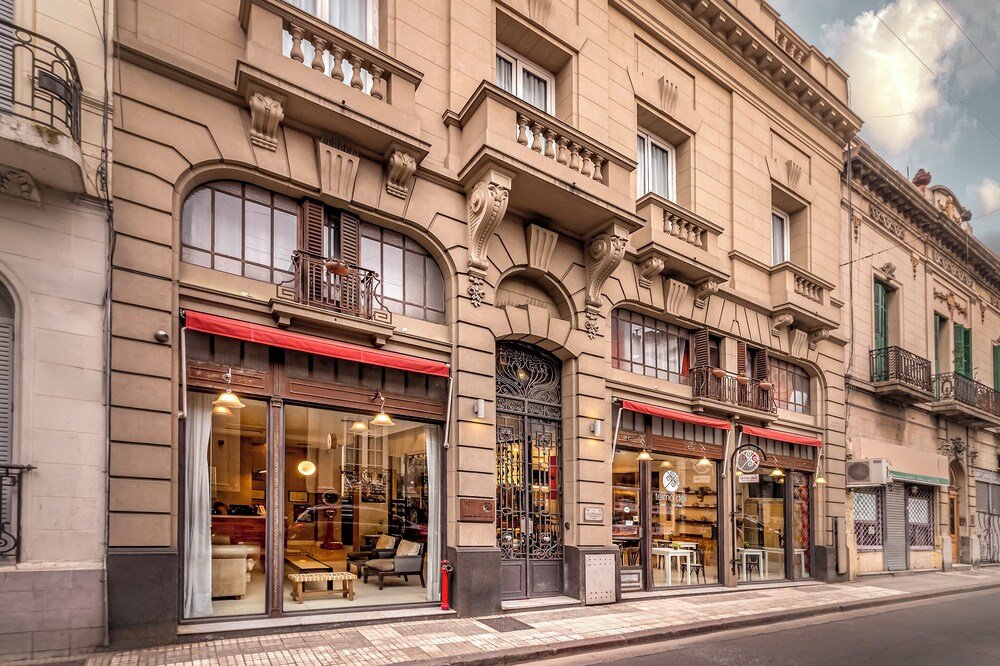 Historic building with ornate architectural details in San Telmo