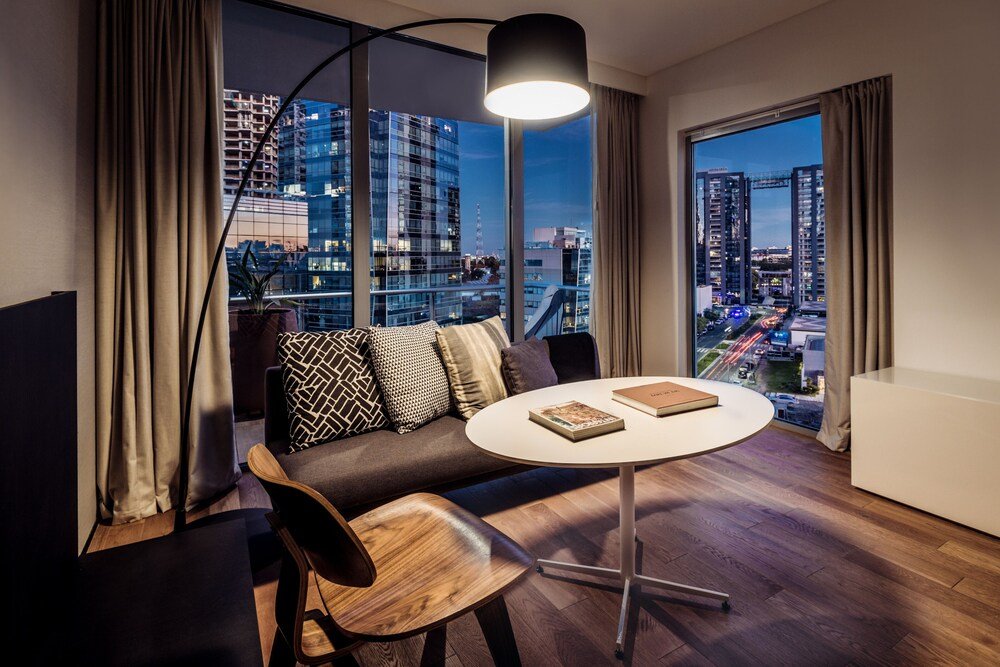 Modern living room with a sofa